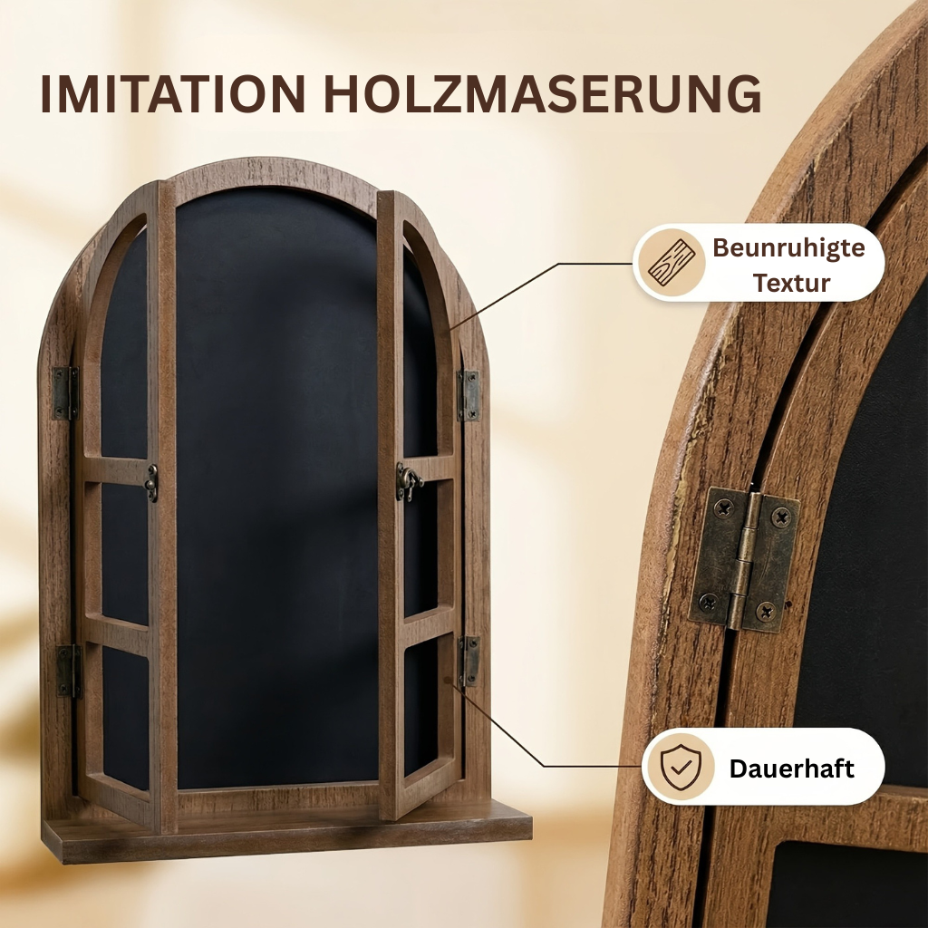 FensterHolz: Rustic Wall Shelf – Decorative, Multifunctional & Hanging with Window Design for Living Room & Bedroom