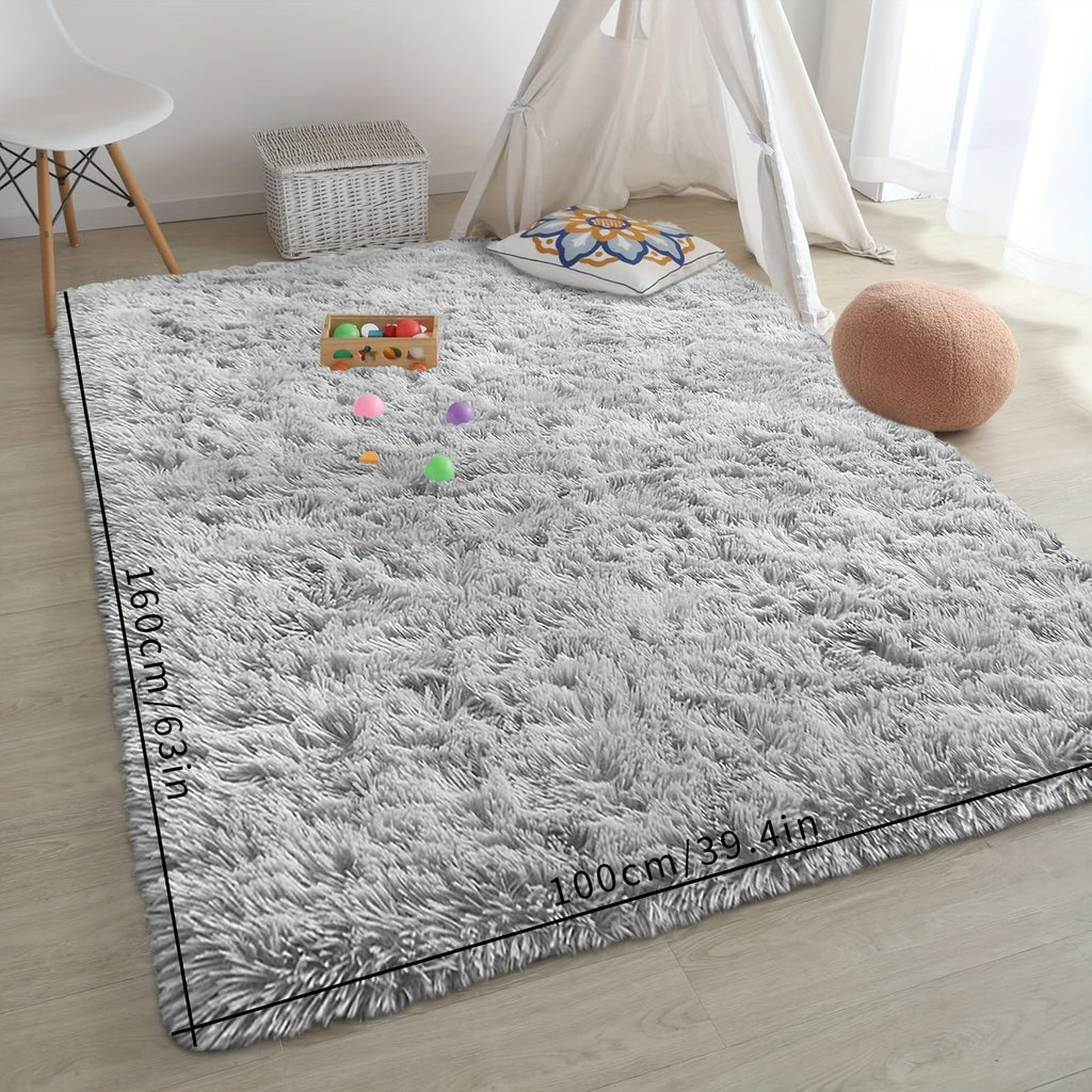 FestGlanz: Fluffy Rectangular Rug Luxurious Decorative – Perfect for Living Room & Festive Decor