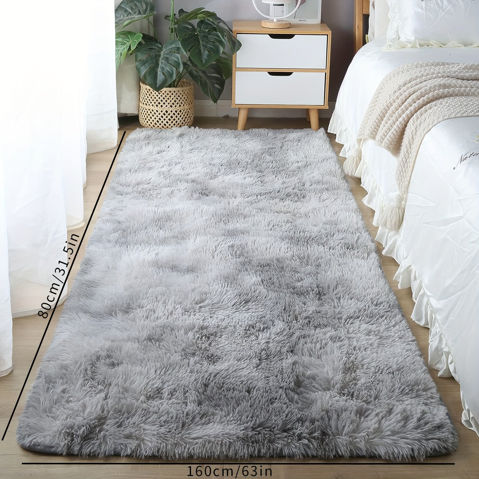 FestGlanz: Fluffy Rectangular Rug Luxurious Decorative – Perfect for Living Room & Festive Decor
