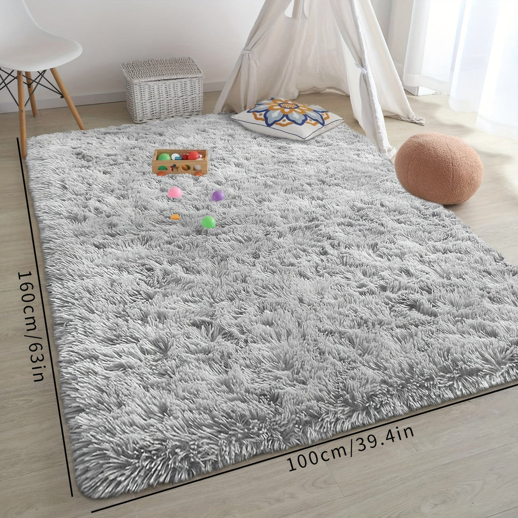 FestGlanz: Fluffy Rectangular Rug Luxurious Decorative – Perfect for Living Room & Festive Decor