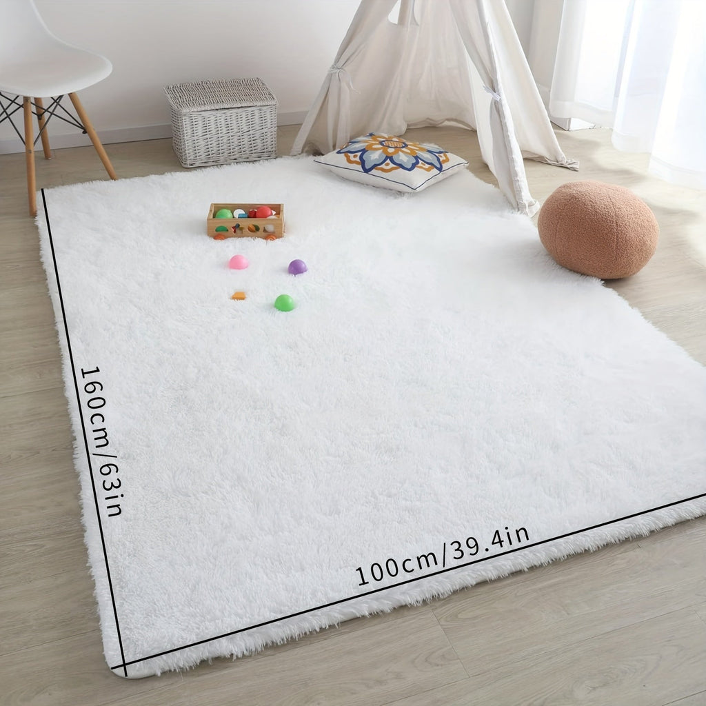 FestGlanz: Fluffy Rectangular Rug Luxurious Decorative – Perfect for Living Room & Festive Decor