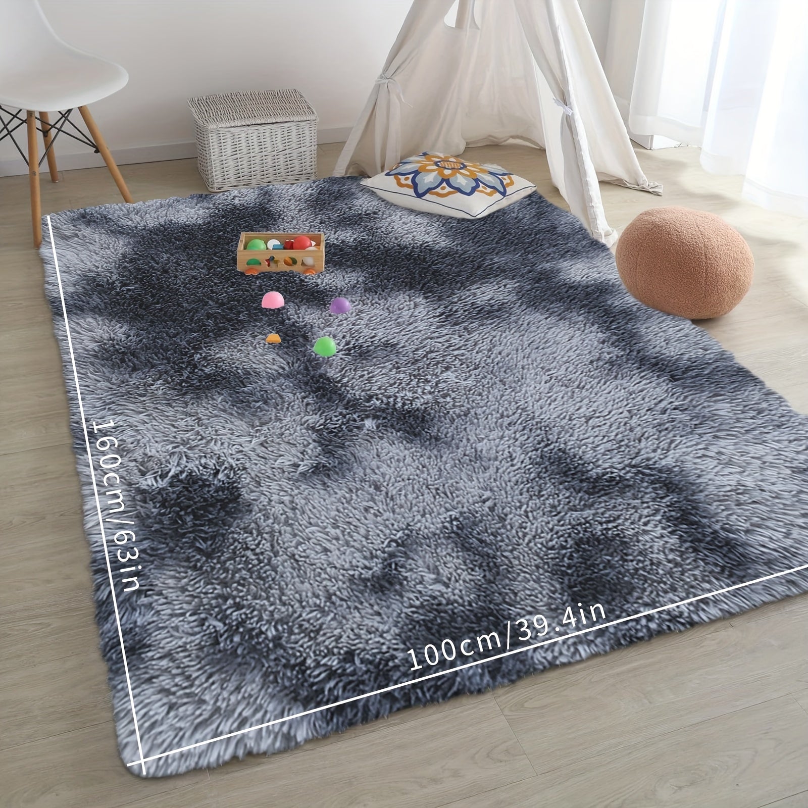 FestGlanz: Fluffy Rectangular Rug Luxurious Decorative – Perfect for Living Room & Festive Decor