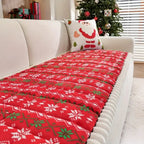 FestivaLoom: Sofa Throw with Christmas Pattern & Soft Upholstery Structure – for Living Rooms & Holidays