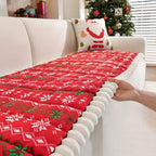 FestivaLoom: Sofa Throw with Christmas Pattern & Soft Upholstery Structure – for Living Rooms & Holidays