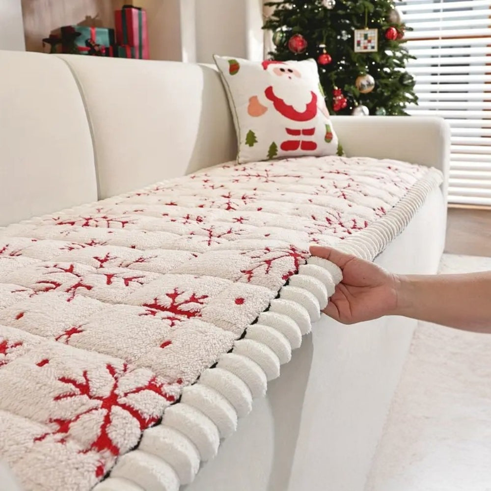FestivaLoom: Sofa Throw with Christmas Pattern & Soft Upholstery Structure – for Living Rooms & Holidays