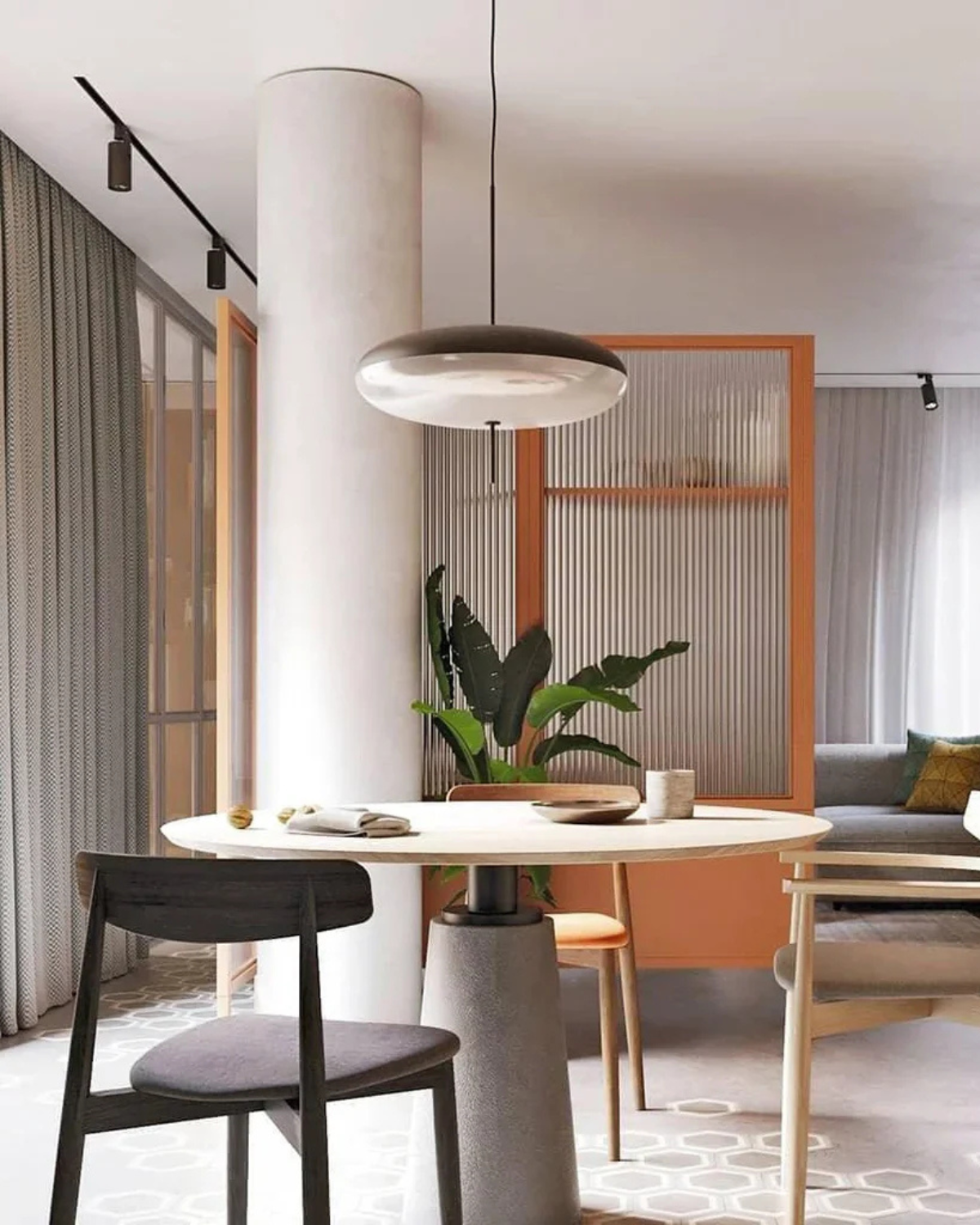 FinsternisLicht: Pendant Light Glass – Elegant Light with Floating Silhouette, Luxurious for Bedroom & Office