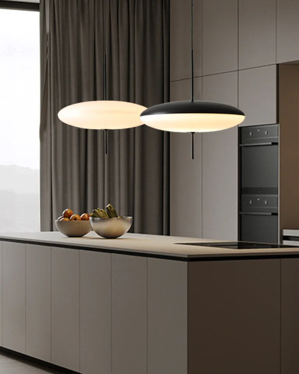 FinsternisLicht: Pendant Light Glass – Elegant Light with Floating Silhouette, Luxurious for Bedroom & Office