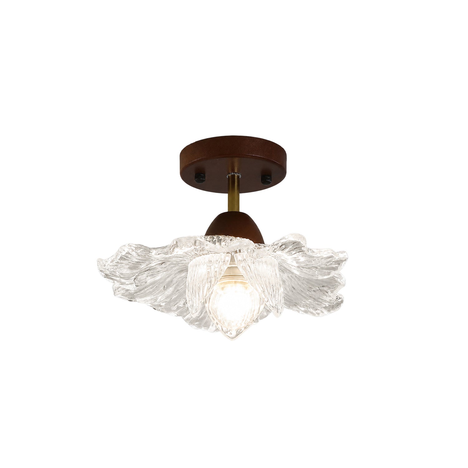 Blooming Glass Flower Semi-Flush Ceiling Light