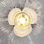 Blooming Glass Flower Semi-Flush Ceiling Light