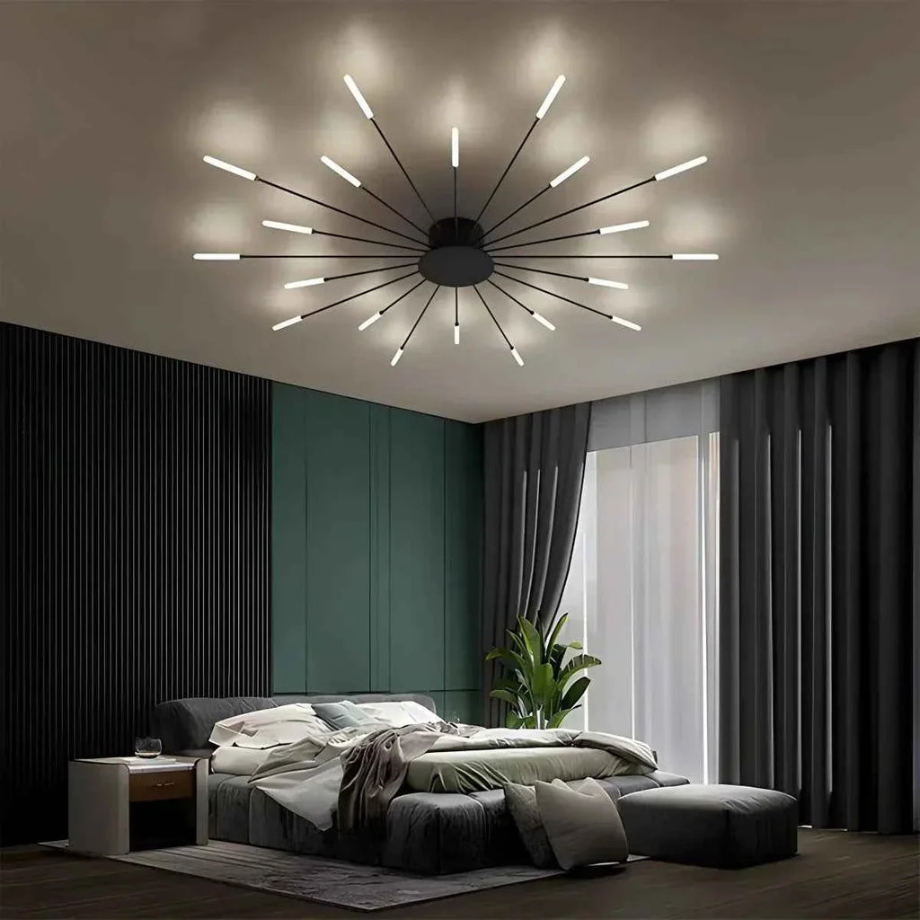 Kora LED Plafondlamp | Dimbaar, Modern Design in Zwart of Goud