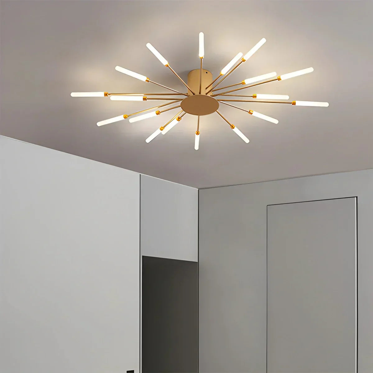 Kora LED Plafondlamp | Dimbaar, Modern Design in Zwart of Goud