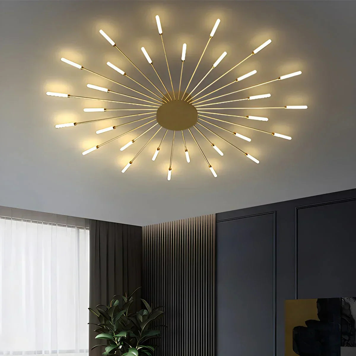 Kora LED Plafondlamp | Dimbaar, Modern Design in Zwart of Goud