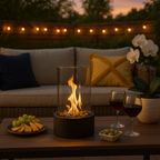 FlammaGlow: Portable Bioethanol Table Fire Pit – Smoke-Free Decorative Fire for Indoors & Outdoors