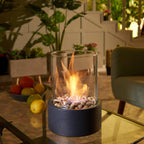 FlammaGlow: Portable Bioethanol Table Fire Pit – Smoke-Free Decorative Fire for Indoors & Outdoors