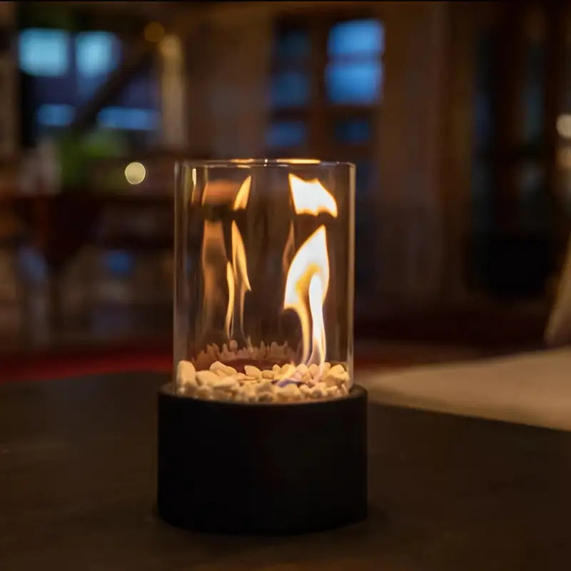 FlammaGlow: Portable Bioethanol Table Fire Pit – Smoke-Free Decorative Fire for Indoors & Outdoors