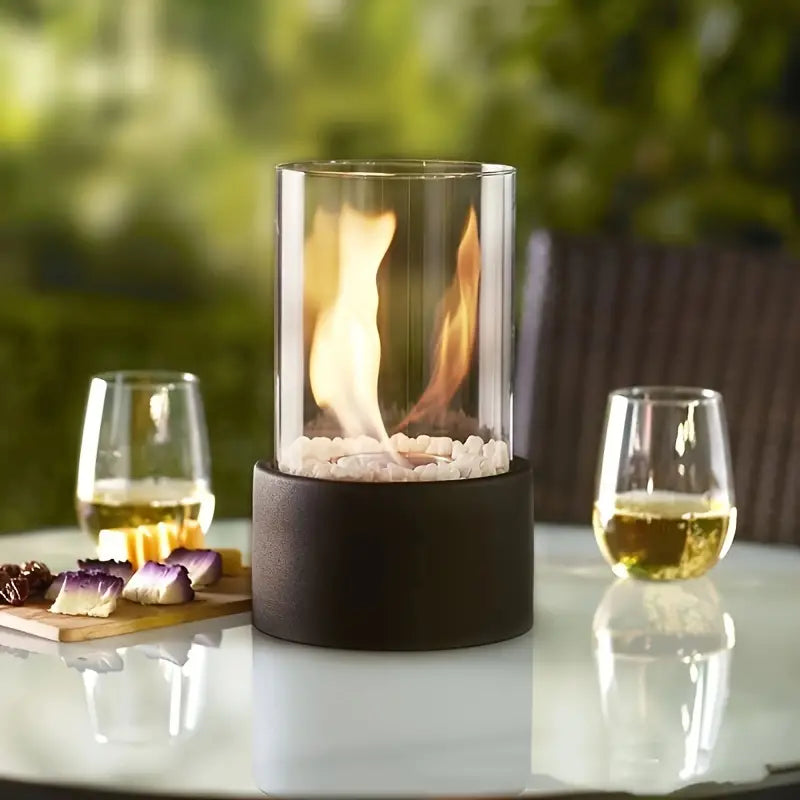FlammaGlow: Portable Bioethanol Table Fire Pit – Smoke-Free Decorative Fire for Indoors & Outdoors