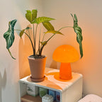 Retro Glass Mushroom Table Lamp — Orange