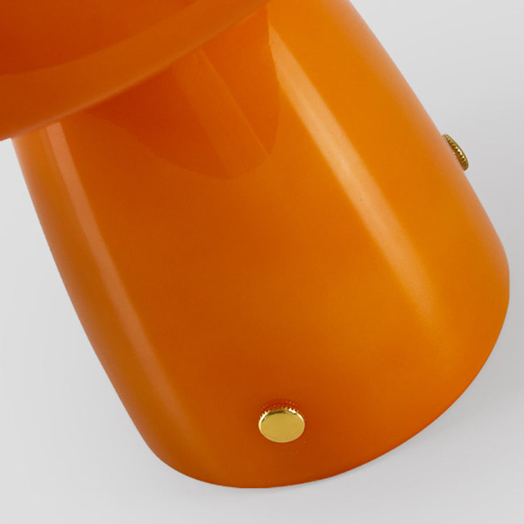 Retro Glass Mushroom Table Lamp — Orange