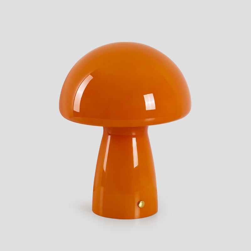 Retro Glass Mushroom Table Lamp — Orange