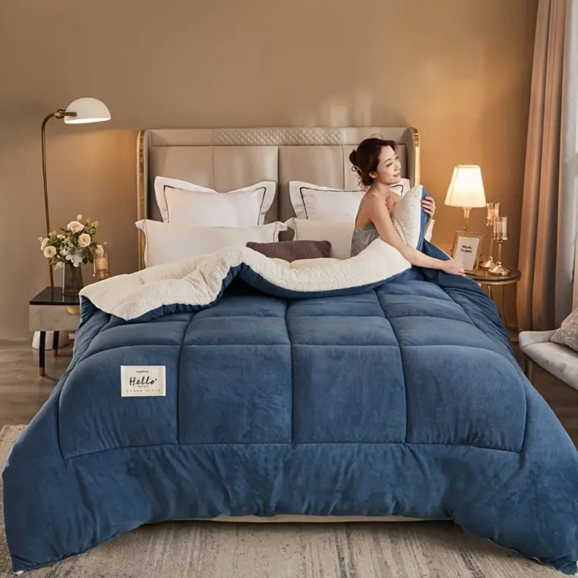 FuzzyDream: Cozy Sherpa Blanket with 3D Design & Durable Quality – for Bed & Living Room