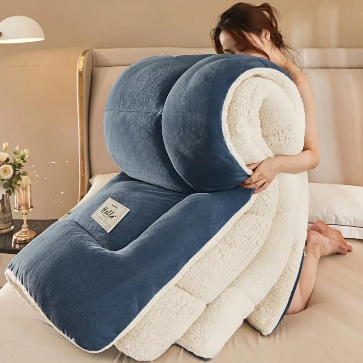FuzzyDream: Cozy Sherpa Blanket with 3D Design & Durable Quality – for Bed & Living Room