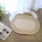 BraidedMagic: Decorative Oval Doormat – Durable, Easy to Care & Braided Hemp Design for Bedroom & Terrace