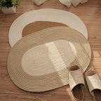 BraidedMagic: Decorative Oval Doormat – Durable, Easy to Care & Braided Hemp Design for Bedroom & Terrace