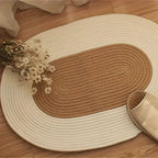 BraidedMagic: Decorative Oval Doormat – Durable, Easy to Care & Braided Hemp Design for Bedroom & Terrace