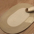 BraidedMagic: Decorative Oval Doormat – Durable, Easy to Care & Braided Hemp Design for Bedroom & Terrace