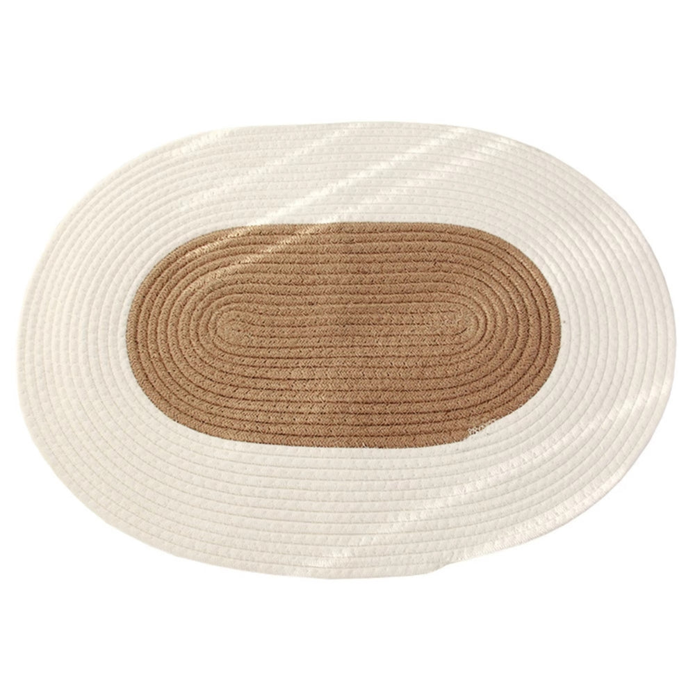 BraidedMagic: Decorative Oval Doormat – Durable, Easy to Care & Braided Hemp Design for Bedroom & Terrace