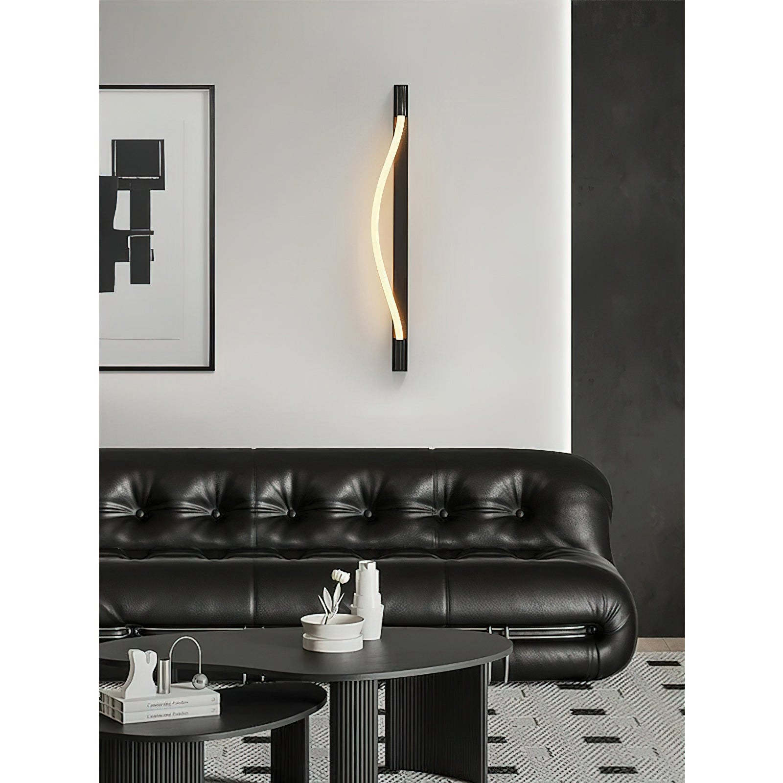 Flexible Silicone Tube LED Wall Light — Black