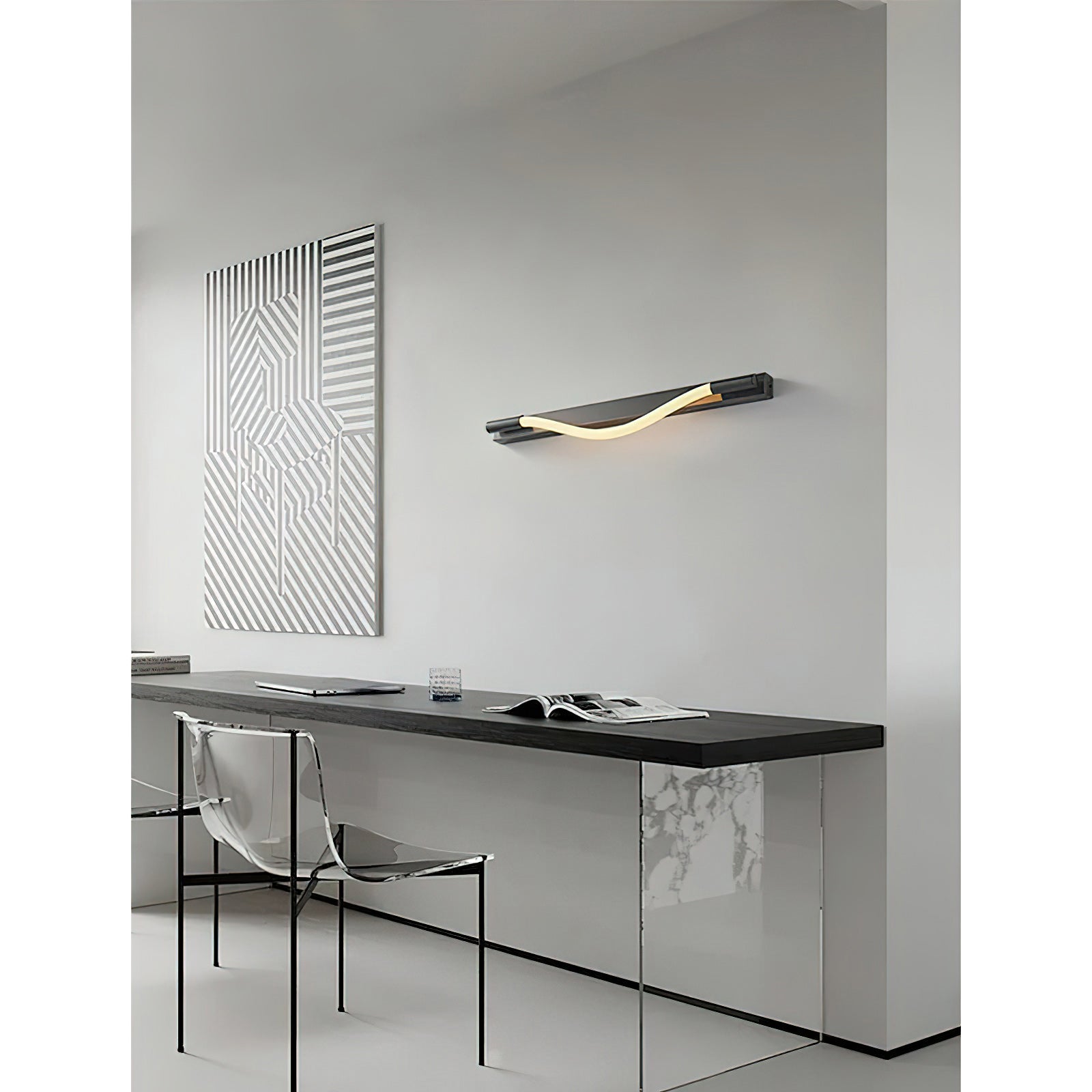Flexible Silicone Tube LED Wall Light — Black