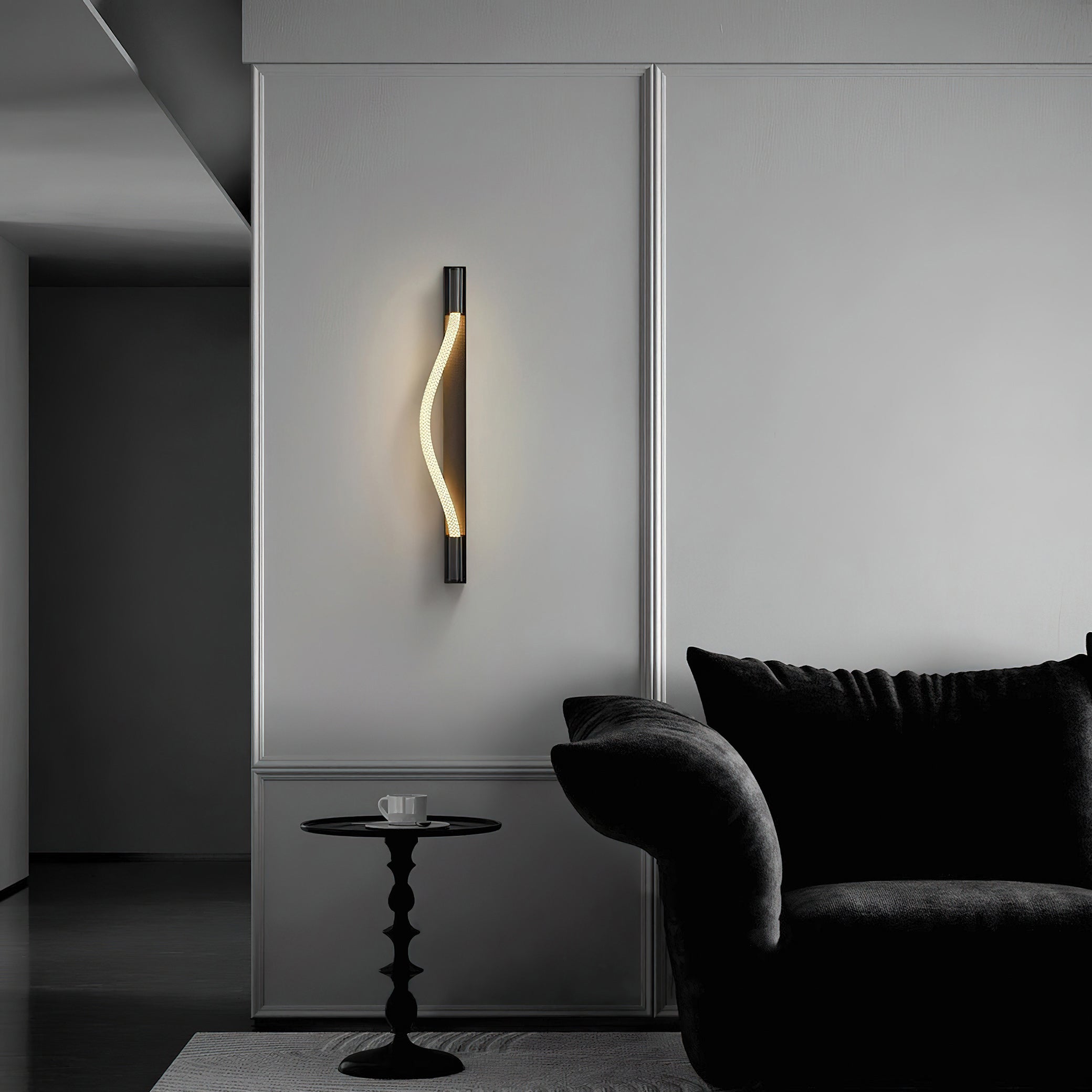 Flexible Silicone Tube LED Wall Light — Black