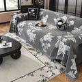FleurÉternel: Sofa Cover in Jacquard Floral Pattern made of Breathable Chenille with Decorative Fringe – for Sofa & Living Room