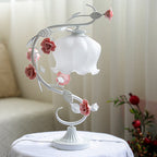 Fleuréa: Romantic Rose Lamp Under Glass – Stylish Decorative Light for Bedroom & Living Room