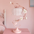 Fleuréa: Romantic Rose Lamp Under Glass – Stylish Decorative Light for Bedroom & Living Room