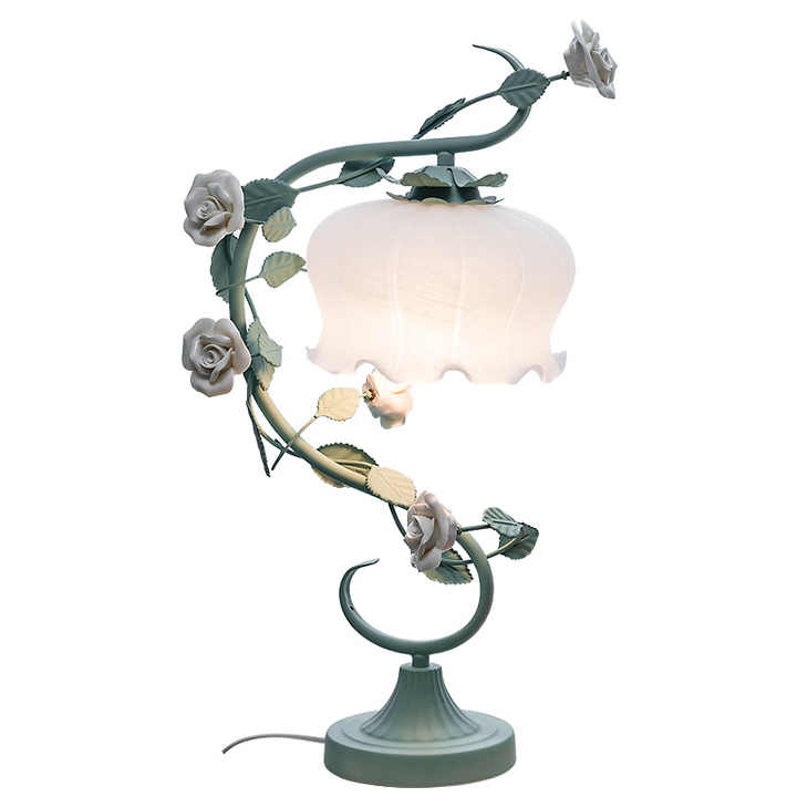 Fleuréa: Romantic Rose Lamp Under Glass – Stylish Decorative Light for Bedroom & Living Room