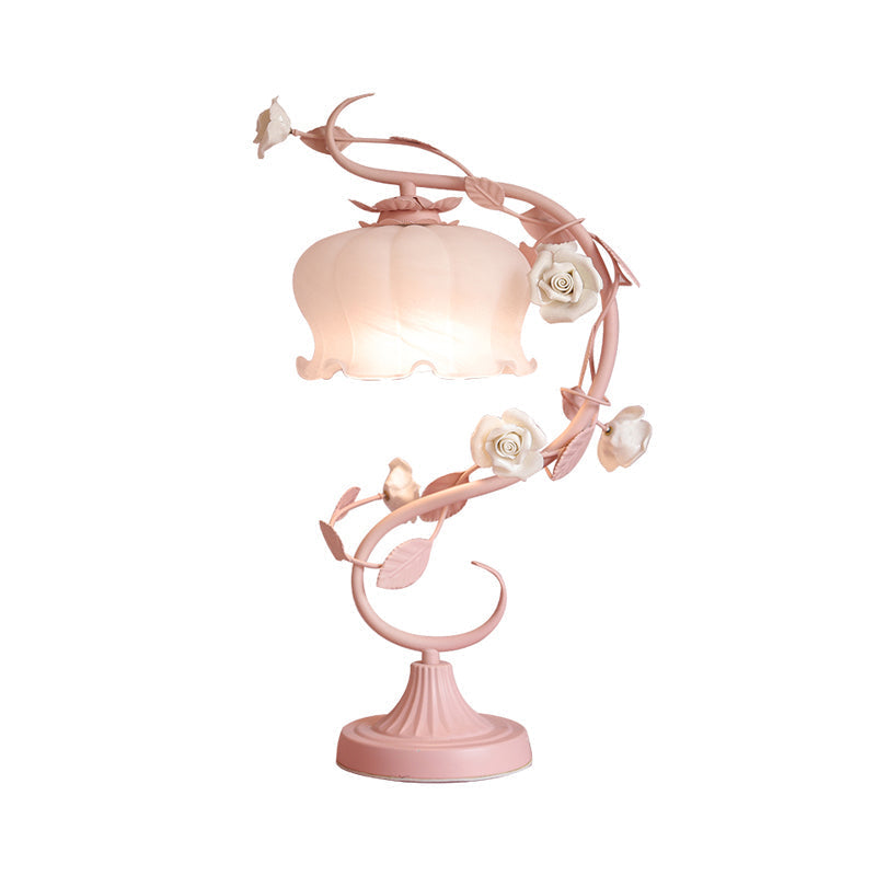Fleuréa: Romantic Rose Lamp Under Glass – Stylish Decorative Light for Bedroom & Living Room