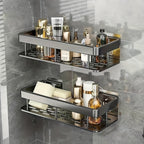 FlexAlu: Wall Shelves for Bathroom – Durable Space Aluminum Shelves, Hanging & Rust-Free in a Set of 2 for Bathroom Organization