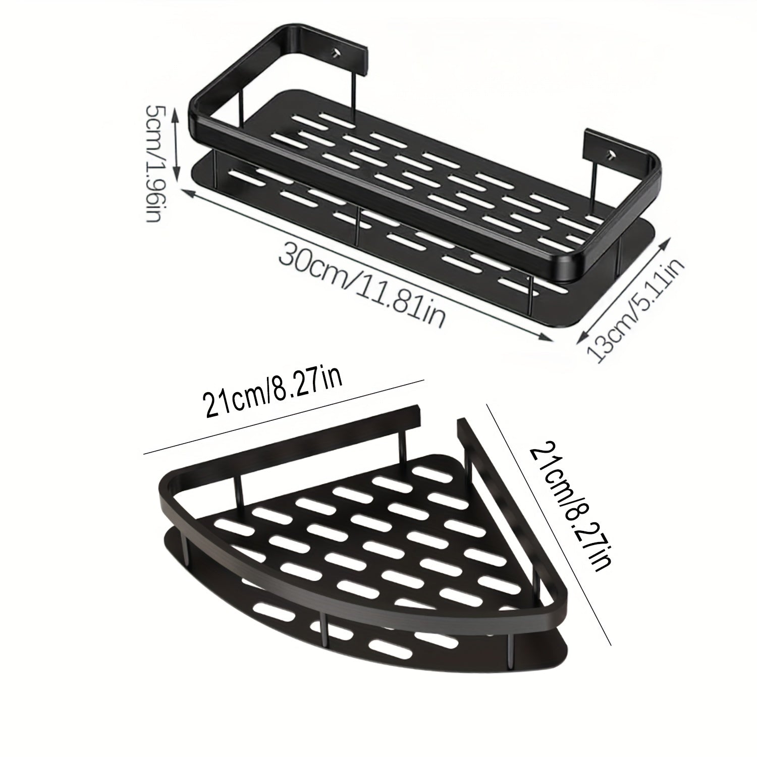 FlexAlu: Wall Shelves for Bathroom – Durable Space Aluminum Shelves, Hanging & Rust-Free in a Set of 2 for Bathroom Organization