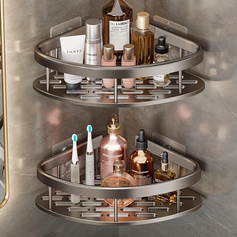 FlexAlu: Wall Shelves for Bathroom – Durable Space Aluminum Shelves, Hanging & Rust-Free in a Set of 2 for Bathroom Organization