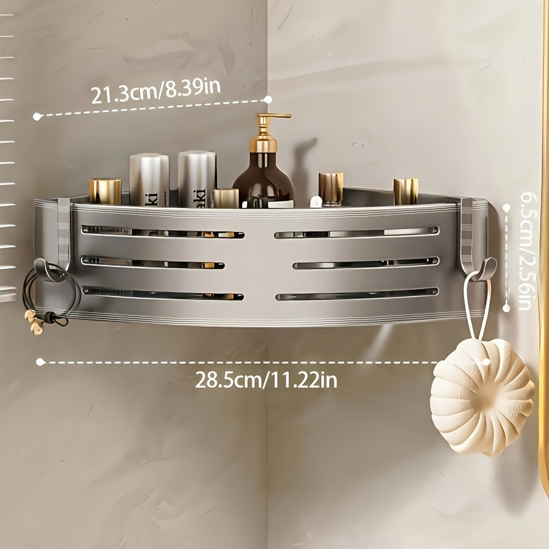 FlexHaken: Wall Shelf Kitchen – multifunctional aluminum shelf, space-saving & decorative with hooks for utensils & bathroom accessories