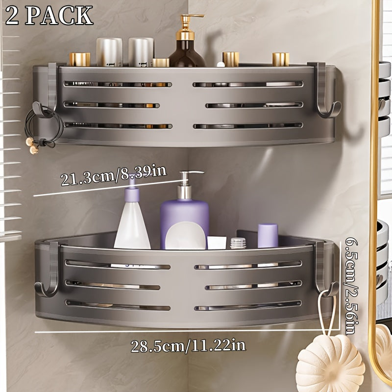 FlexHaken: Wall Shelf Kitchen – multifunctional aluminum shelf, space-saving & decorative with hooks for utensils & bathroom accessories