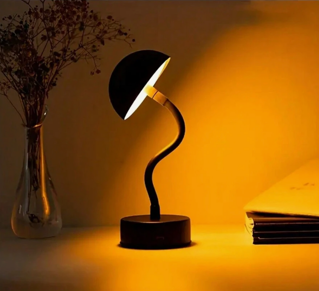 FlexLamp: Wireless LED Table Lamp with Modern Mushroom Design & Touch Dimmer – for Living Room & Nightstand