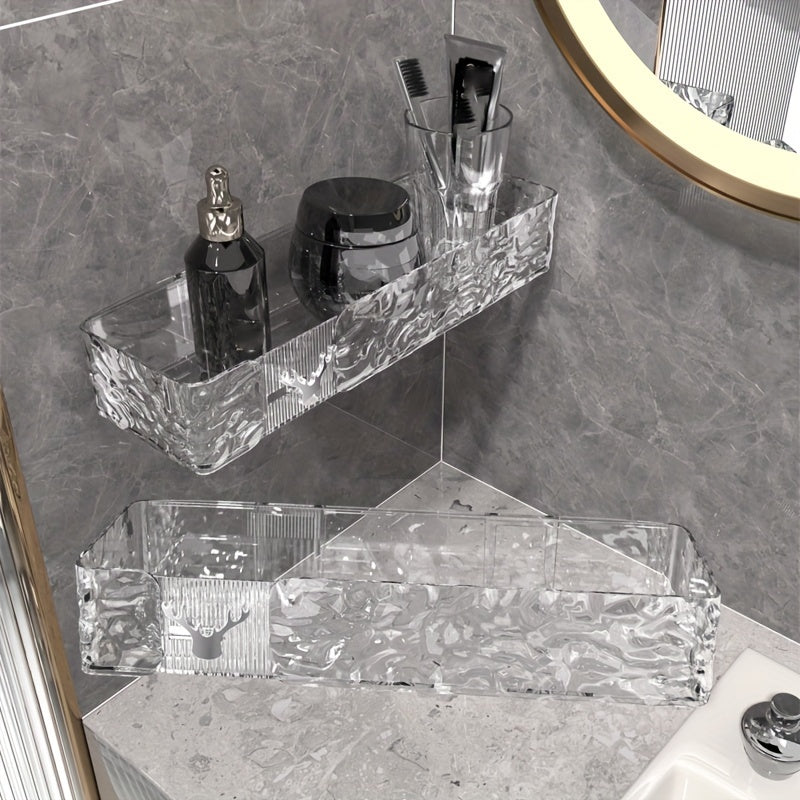 FlexRegal: Wall Shelf for Bathroom – modern plastic shelf, multifunctional & stable without drilling for cosmetics & accessories
