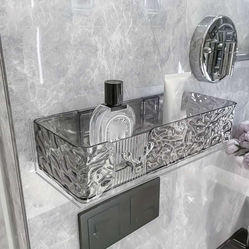 FlexRegal: Wall Shelf for Bathroom – modern plastic shelf, multifunctional & stable without drilling for cosmetics & accessories