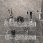 FlexRegal: Wall Shelf for Bathroom – modern plastic shelf, multifunctional & stable without drilling for cosmetics & accessories