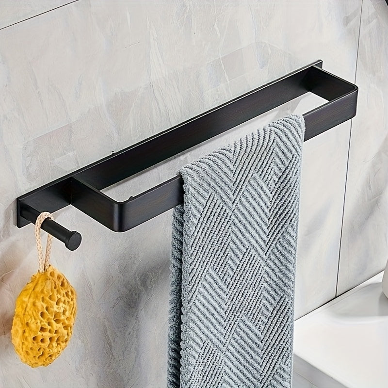 FlexStand: Towel Holder Bathroom – freestanding aluminum holder with hooks, modern & installation-free for guest towels
