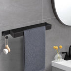 FlexStand: Towel Holder Bathroom – freestanding aluminum holder with hooks, modern & installation-free for guest towels