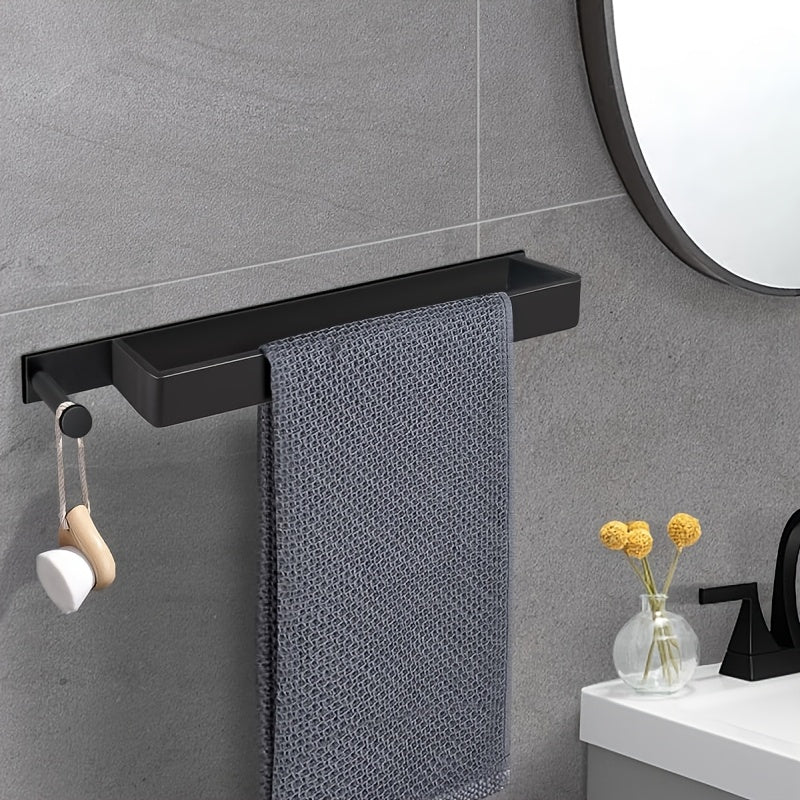 FlexStand: Towel Holder Bathroom – freestanding aluminum holder with hooks, modern & installation-free for guest towels